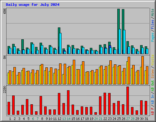 Daily usage for July 2024