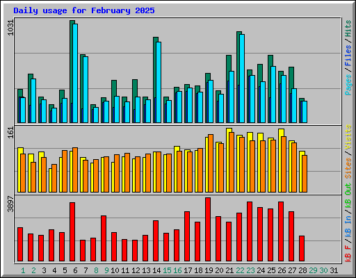 Daily usage for February 2025