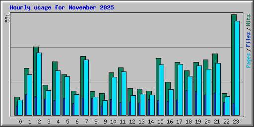 Hourly usage for November 2025
