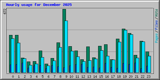 Hourly usage for December 2025