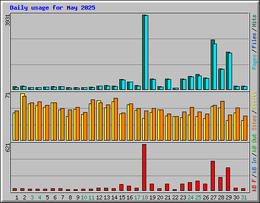Daily usage for May 2025