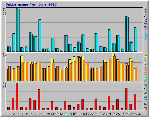 Daily usage for June 2025