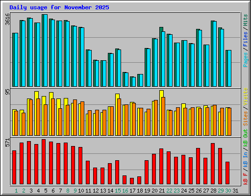 Daily usage for November 2025