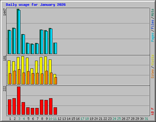 Daily usage for January 2026