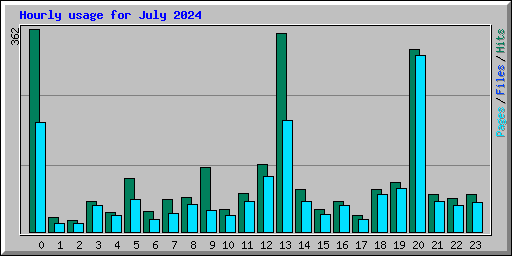 Hourly usage for July 2024