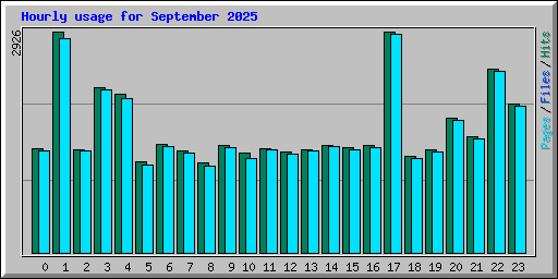 Hourly usage for September 2025