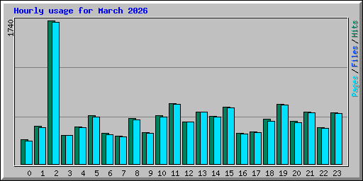 Hourly usage for March 2026