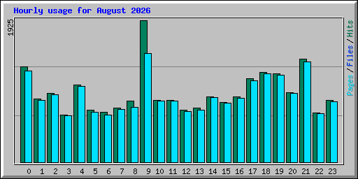 Hourly usage for August 2026